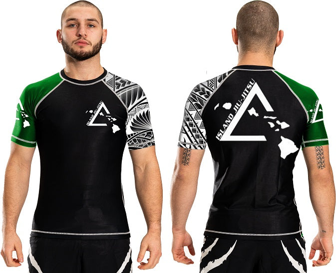 Island Jiu-Jitsu Atlantic Short Sleeve Junior Ranked Team Rashguard
