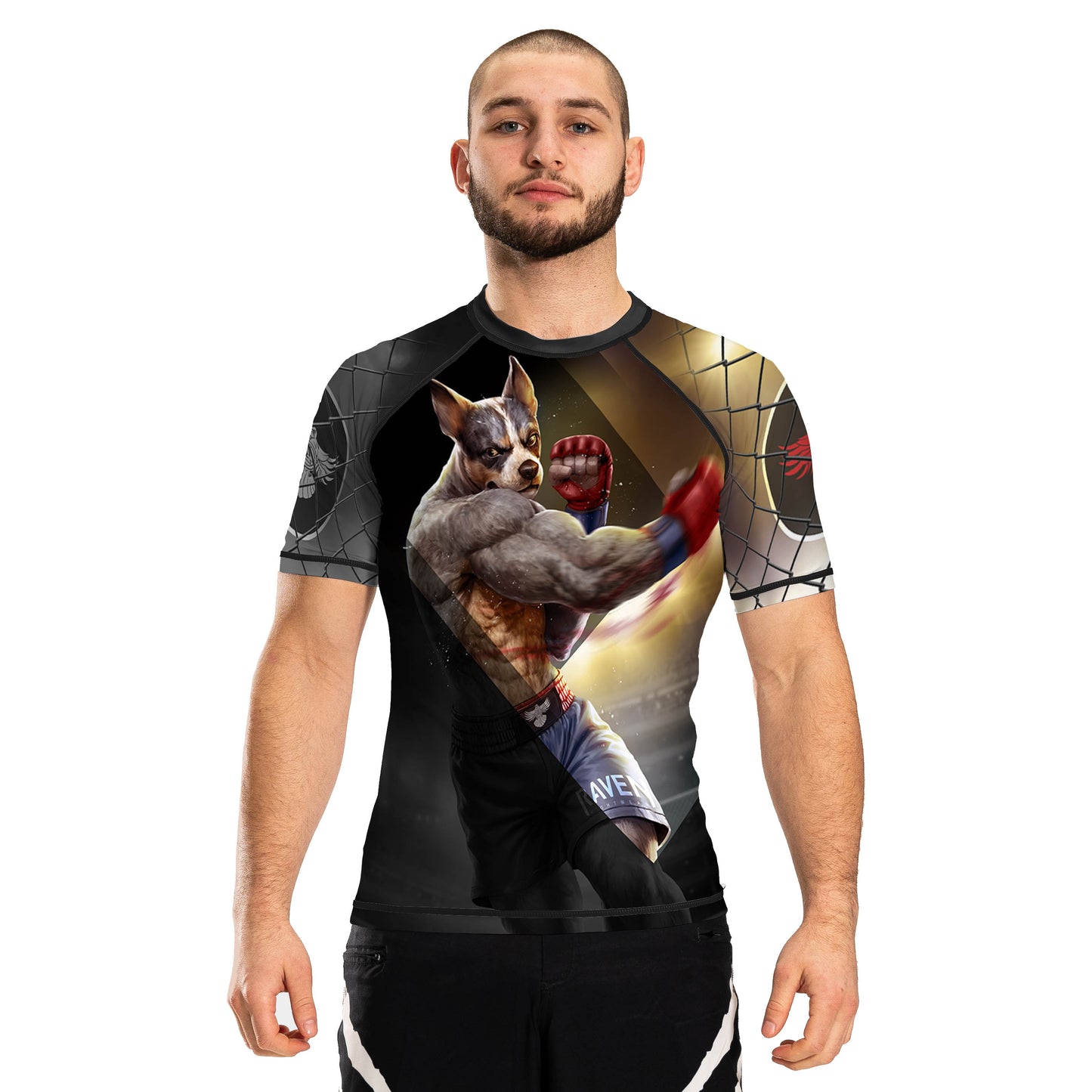 Blue Heeler Brawler Men's Short Sleeve Rashguard - Raven Fightwear