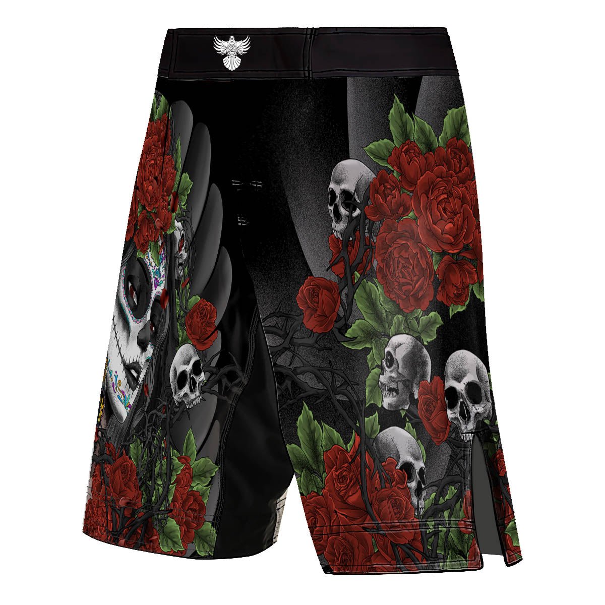 Calaveras y Rosas Men's Fight Shorts - Raven Fightwear