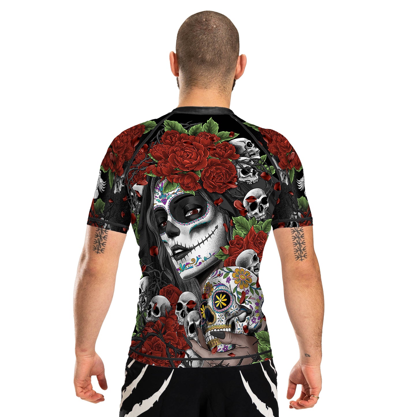 Calaveras y Rosas Men's Short Sleeve Rashguard - Raven Fightwear