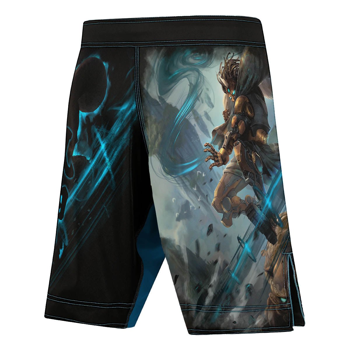 Cyber Fujin Men's Fight Shorts Right Rear View
