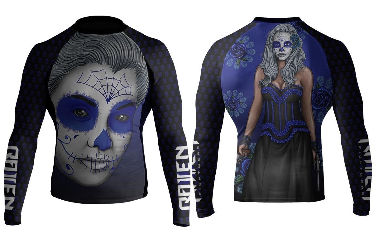 Damas de los Muertos Men's Long Sleeve Rashguard