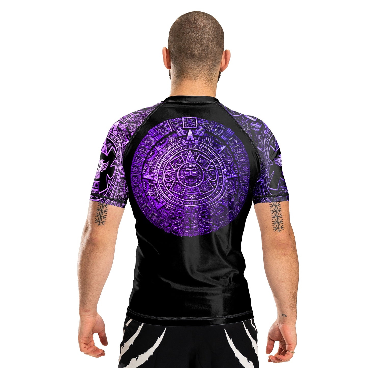 Gods of Mesoamerica Ranked Men's Short Sleeve Rashguard - Raven Fightwear