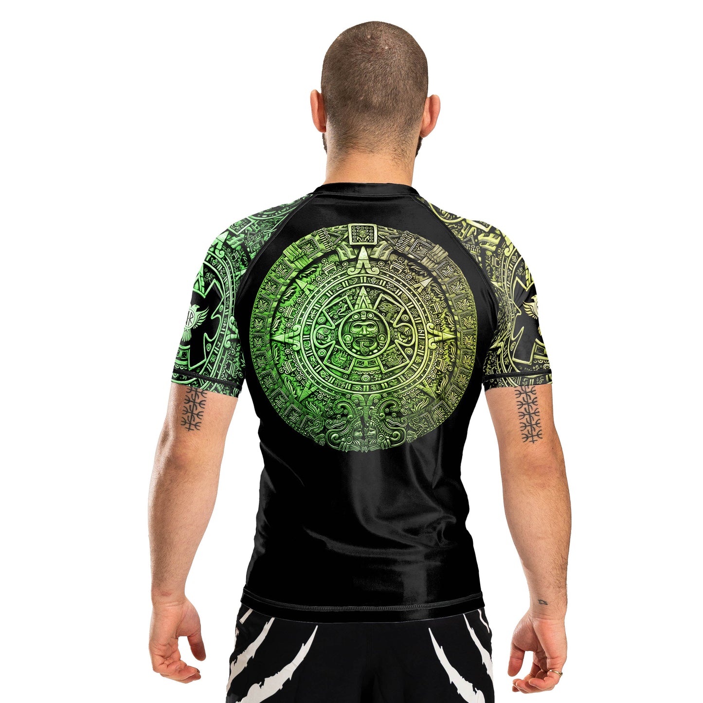 Gods of Mesoamerica Ranked Men's Short Sleeve Rashguard - Raven Fightwear