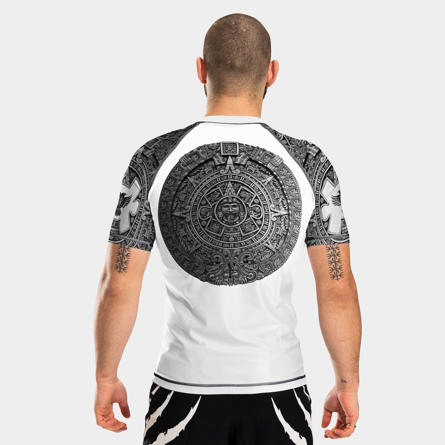 Gods of Mesoamerica Ranked Men's Short Sleeve Rashguard - Raven Fightwear