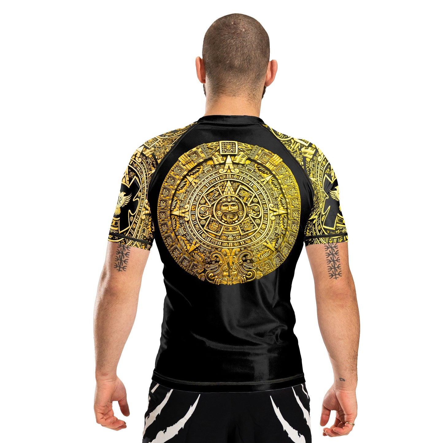 Gods of Mesoamerica Ranked Men's Short Sleeve Rashguard - Raven Fightwear