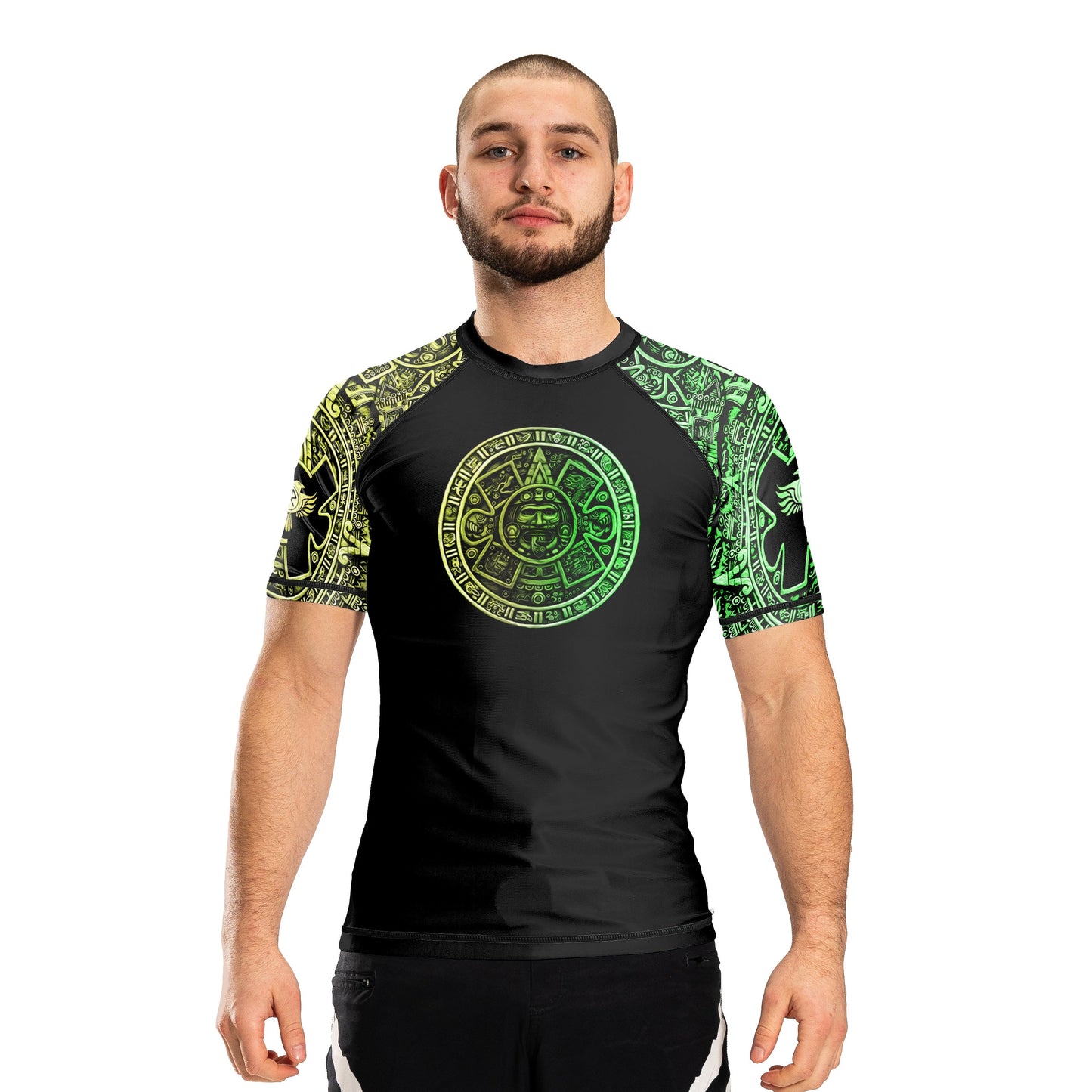 Gods of Mesoamerica Ranked Men's Short Sleeve Rashguard - Raven Fightwear