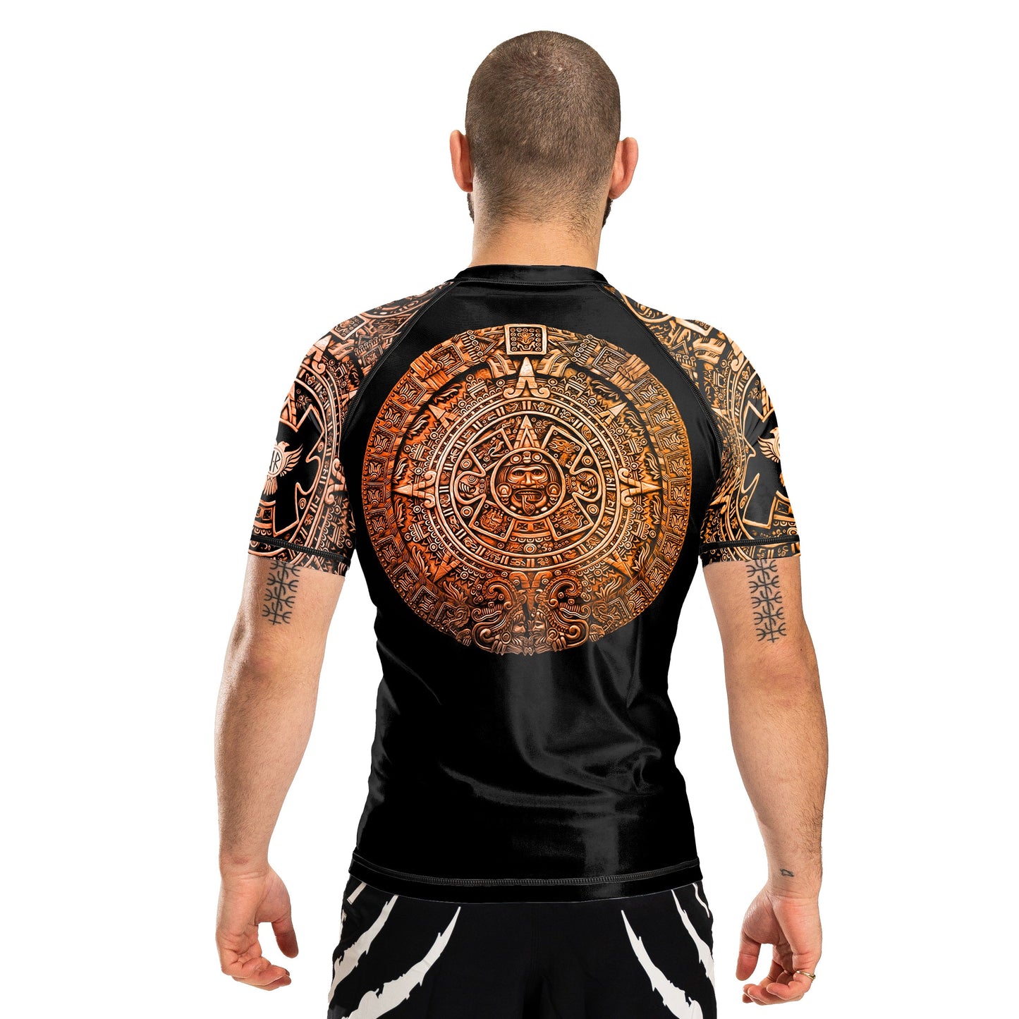 Gods of Mesoamerica Ranked Men's Short Sleeve Rashguard - Raven Fightwear