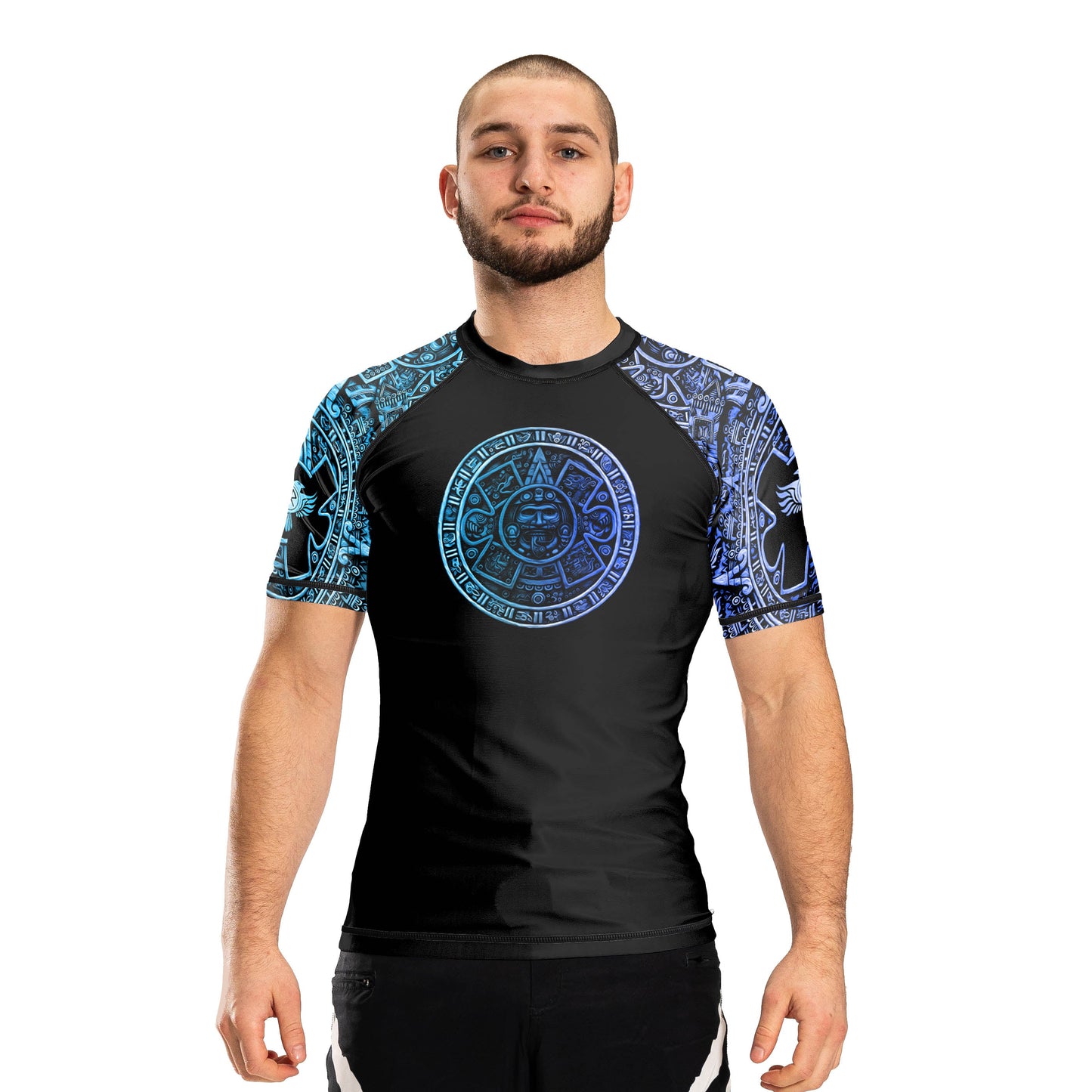 Gods of Mesoamerica Ranked Men's Short Sleeve Rashguard - Raven Fightwear