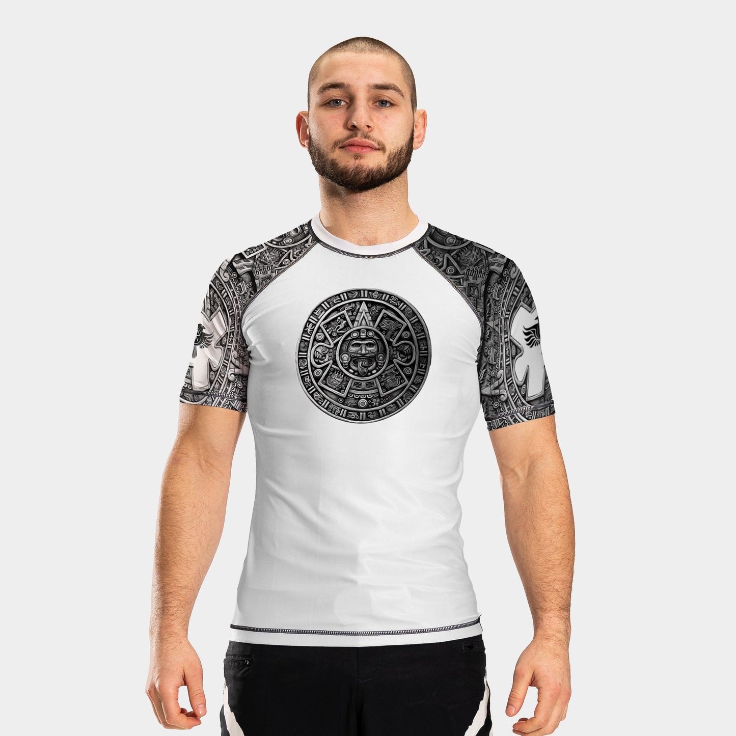 Gods of Mesoamerica Ranked Men's Short Sleeve Rashguard - Raven Fightwear
