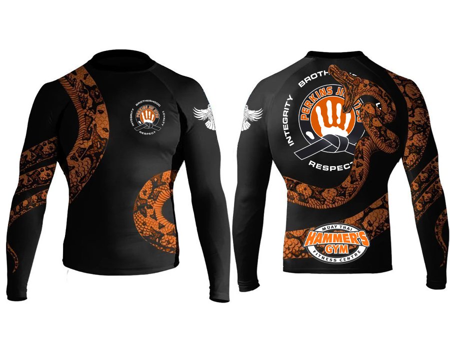 Perkins Constrictor Junior Long Sleeve Rashguard - Raven Fightwear