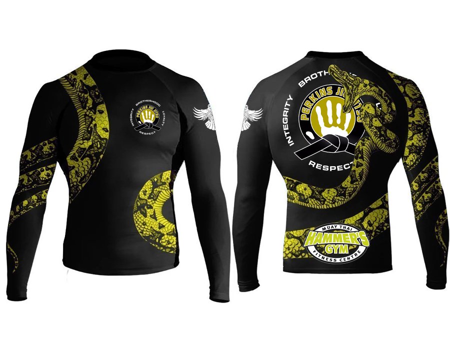 Perkins Constrictor Junior Long Sleeve Rashguard - Raven Fightwear