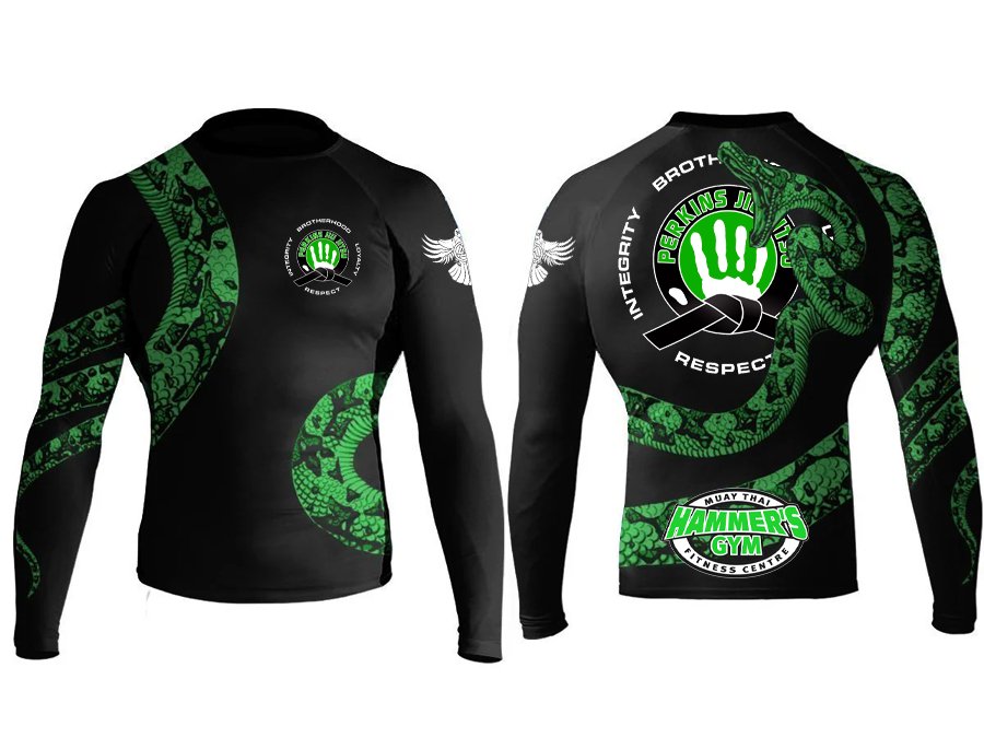 Perkins Constrictor Junior Long Sleeve Rashguard - Raven Fightwear