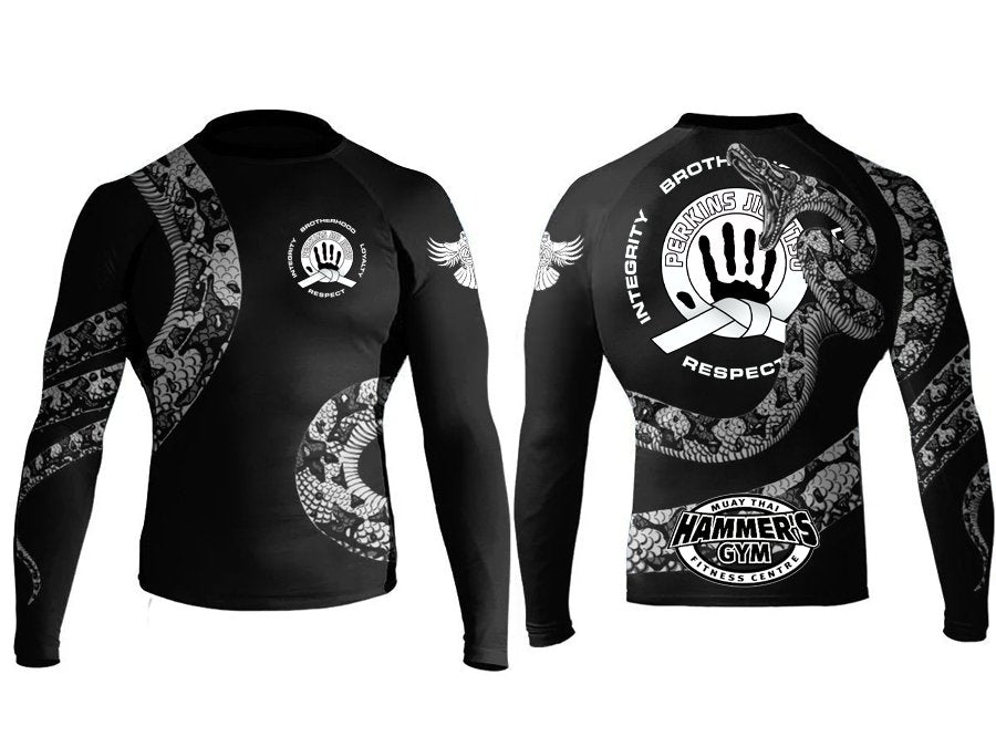 Perkins Constrictor Men's Long Sleeve Rashguard - Raven Fightwear