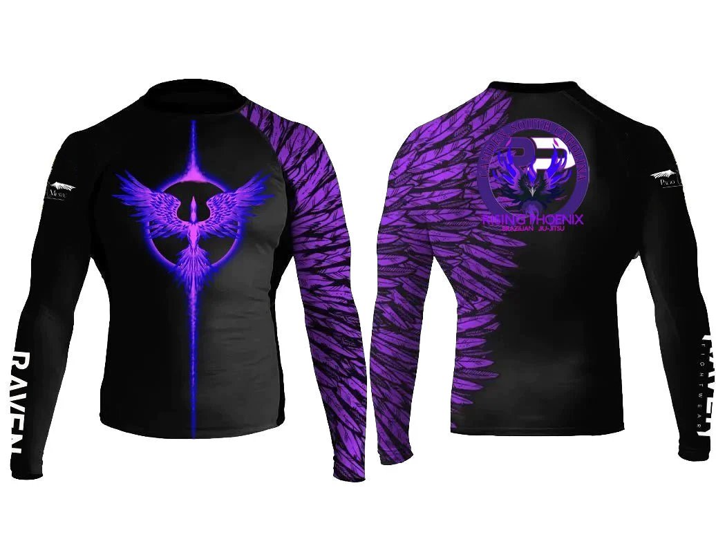 Rising Phoenix BJJ Ranked Club Rashguard - Raven Fightwear