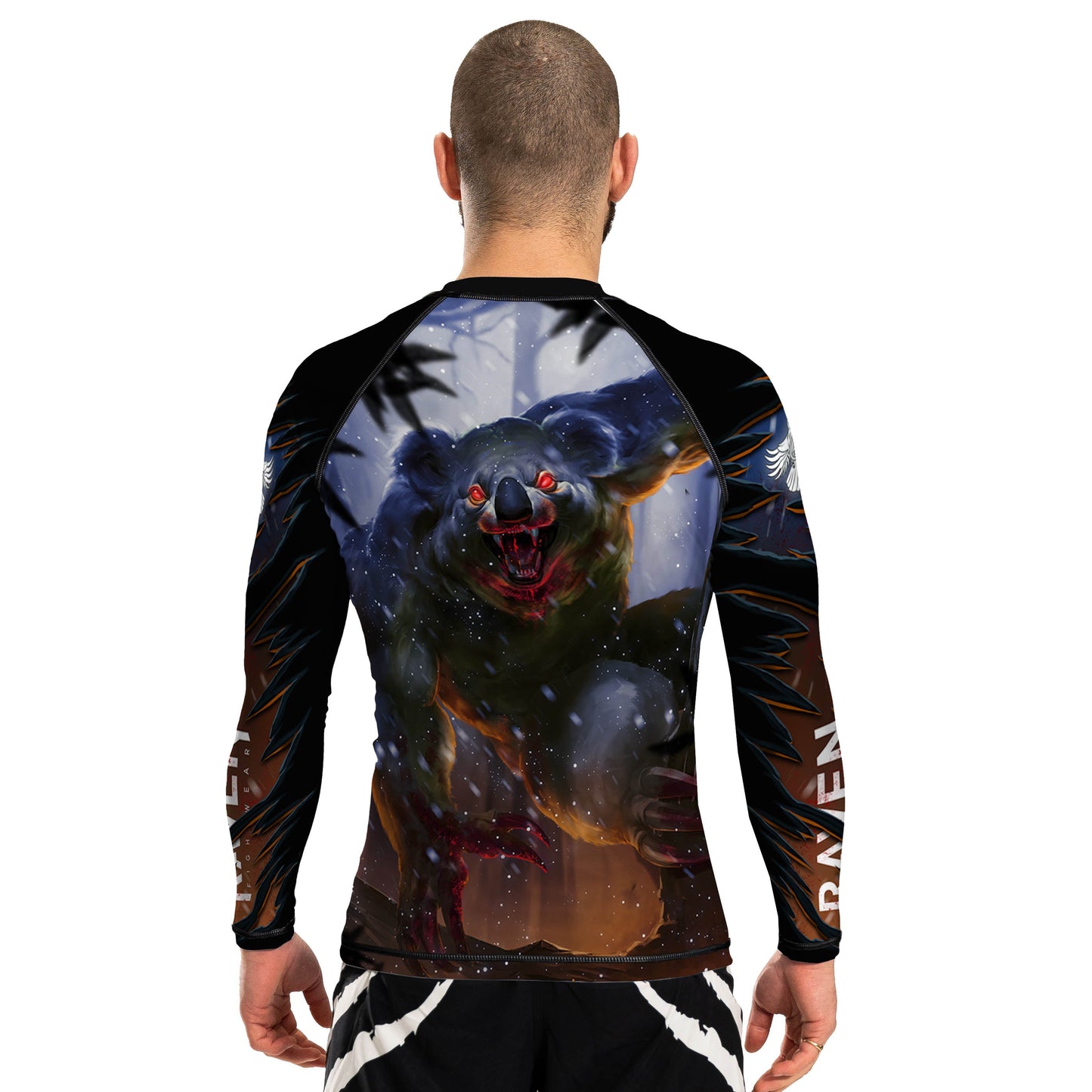 The Dropbear Men's Long Sleeve Rashguard - Raven Fightwear