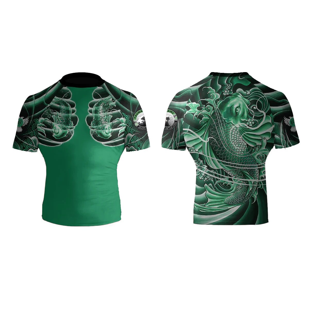 Tsunami BJJ Men's Short Sleeve Club Rashguard - Raven Fightwear