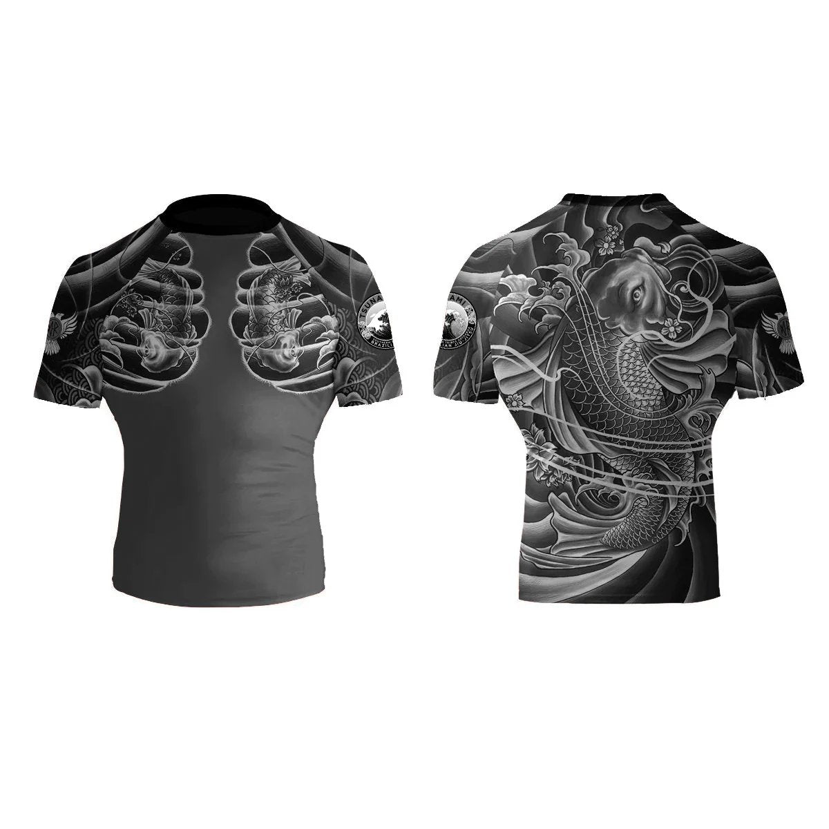 Tsunami BJJ Men's Short Sleeve Club Rashguard - Raven Fightwear