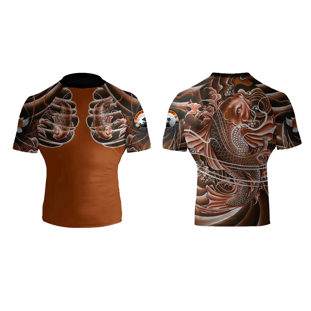 Tsunami BJJ Men's Short Sleeve Club Rashguard - Raven Fightwear