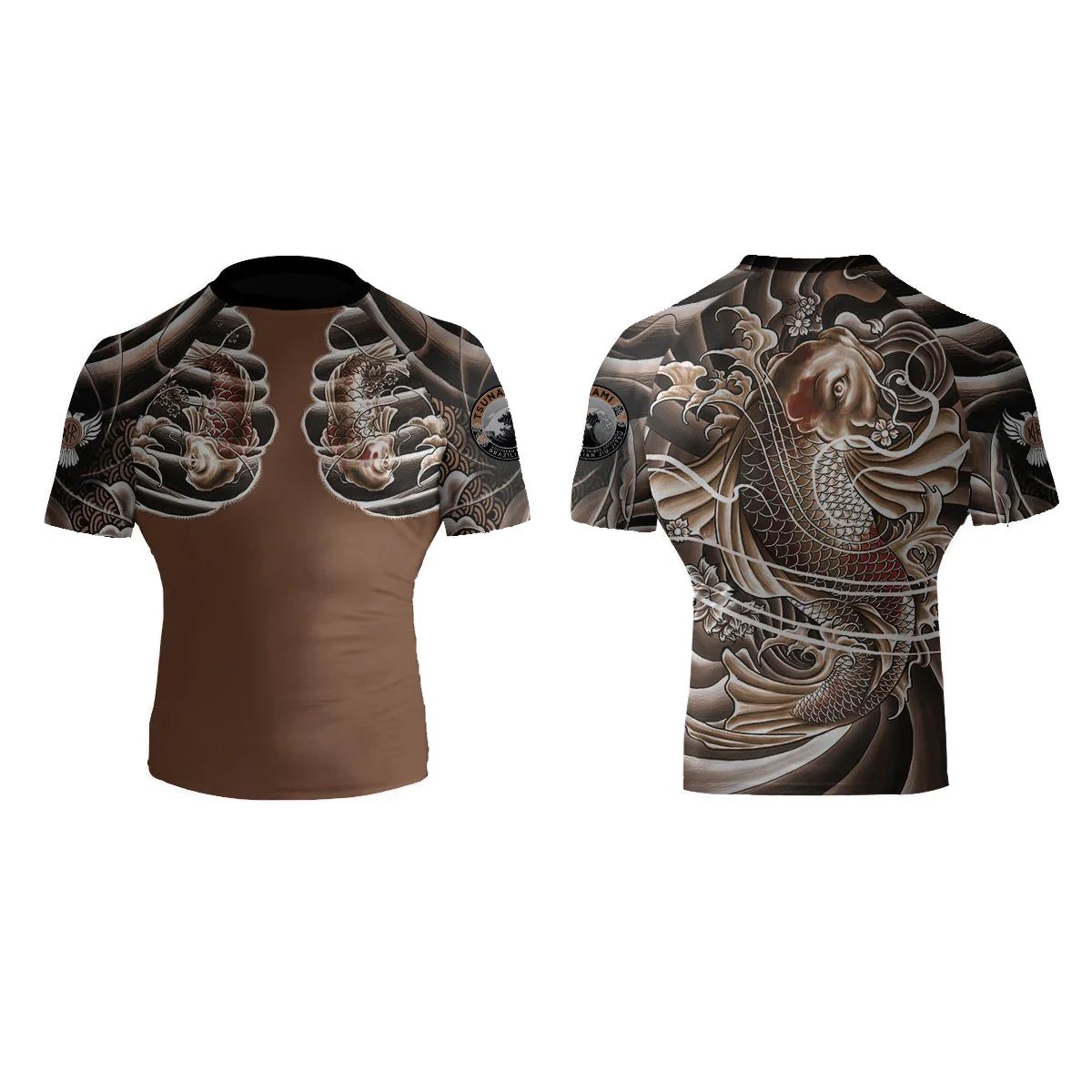 Tsunami BJJ Men's Short Sleeve Club Rashguard - Raven Fightwear