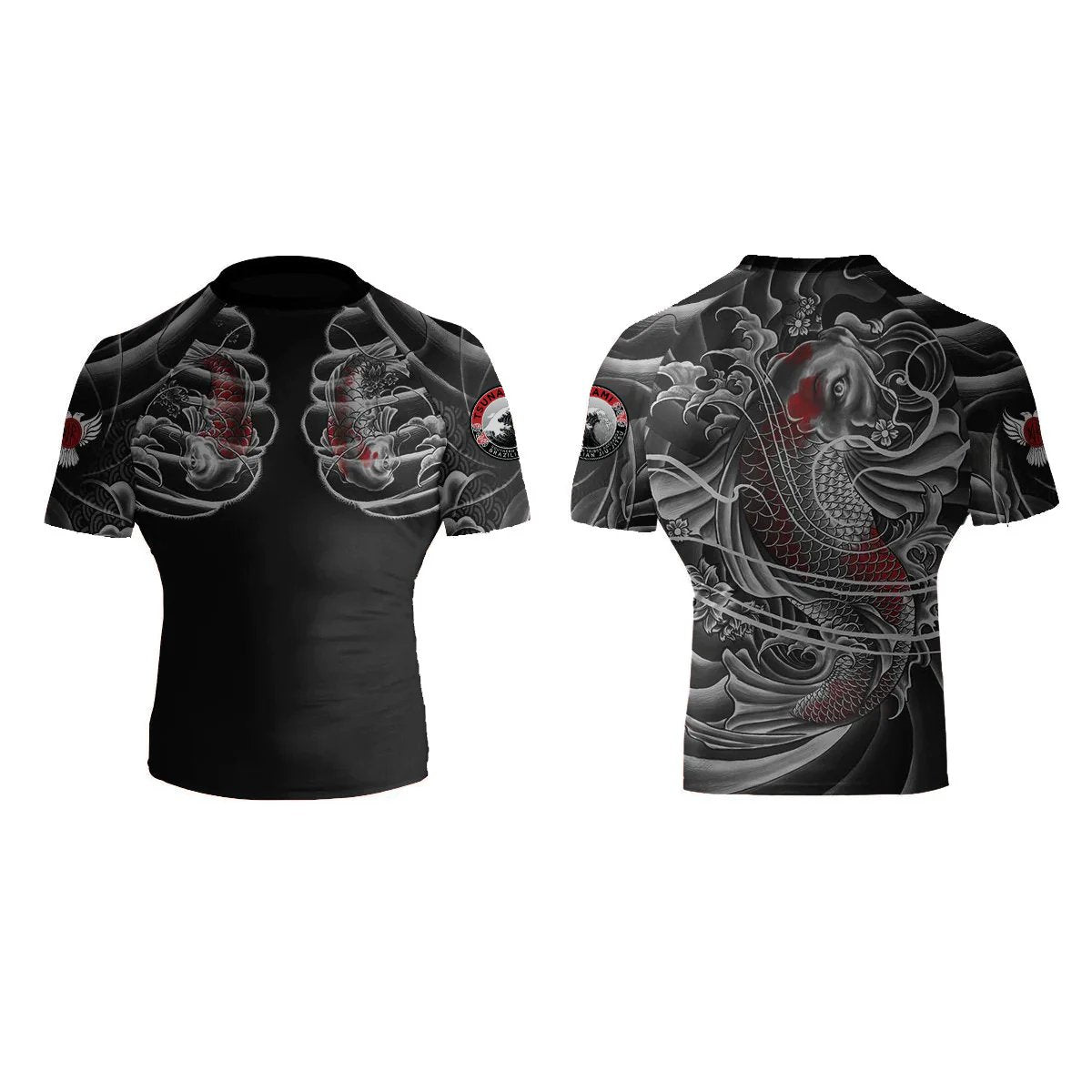 Tsunami BJJ Men's Short Sleeve Club Rashguard - Raven Fightwear