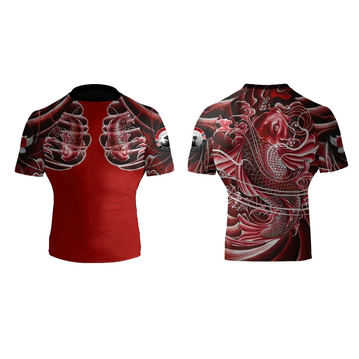 Tsunami BJJ Men's Short Sleeve Club Rashguard - Raven Fightwear