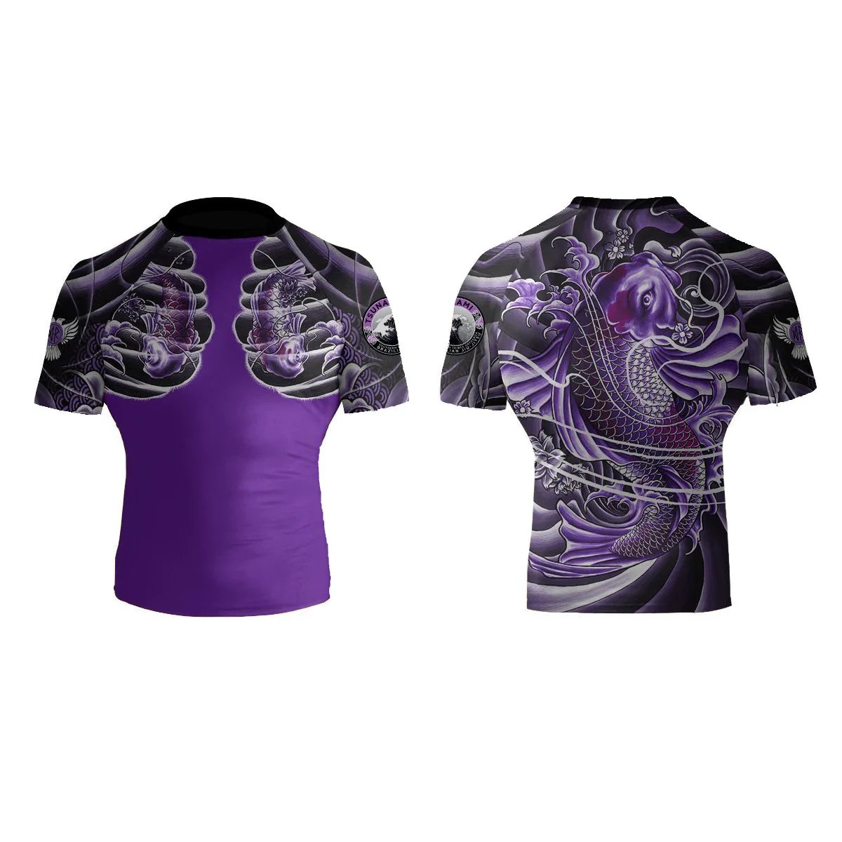 Tsunami BJJ Men's Short Sleeve Club Rashguard - Raven Fightwear