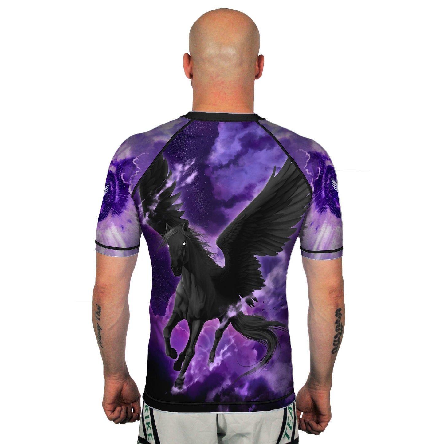 The Pegasus Dusk Men's Short Sleeve Rashguard Back