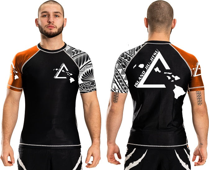 Island Jiu-Jitsu Atlantic Short Sleeve Junior Ranked Team Rashguard