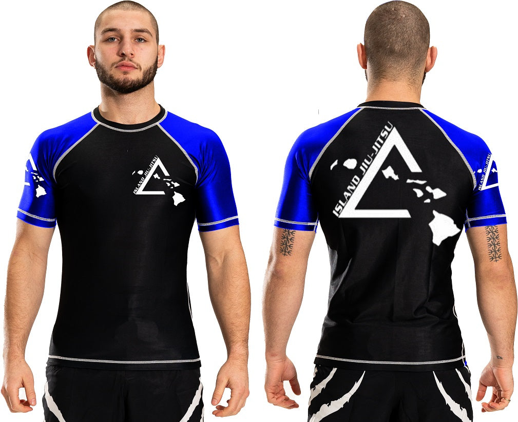 Island Jiu-Jitsu Atlantic Short Sleeve Ranked Plain Rashguard