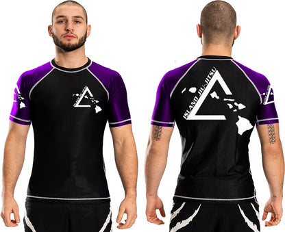 Island Jiu-Jitsu Atlantic Short Sleeve Ranked Plain Rashguard