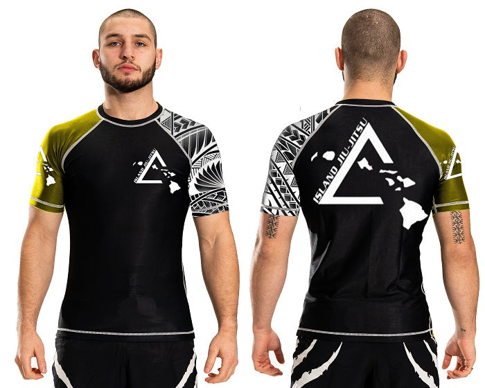 Island Jiu-Jitsu Atlantic Short Sleeve Junior Ranked Team Rashguard