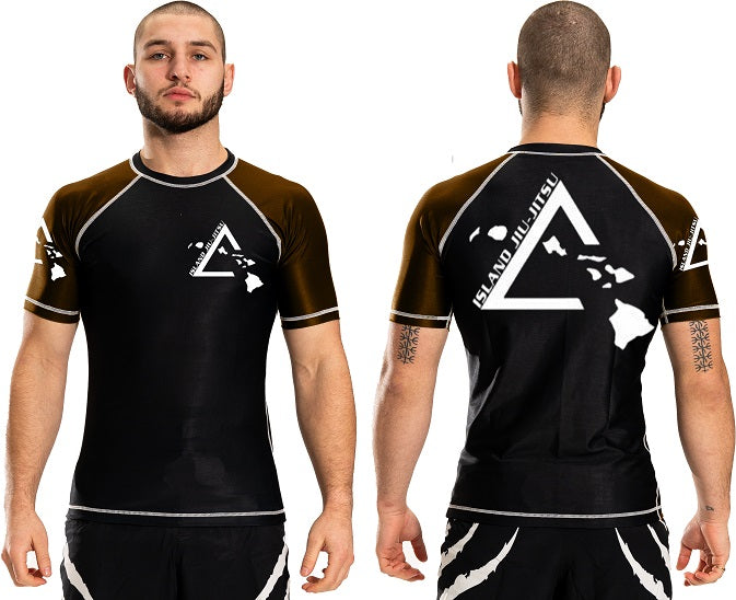 Island Jiu-Jitsu Atlantic Short Sleeve Ranked Plain Rashguard