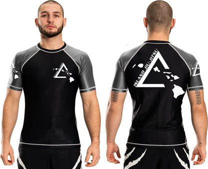 Island Jiu-Jitsu Atlantic Short Sleeve Junior Ranked Plain Rashguard