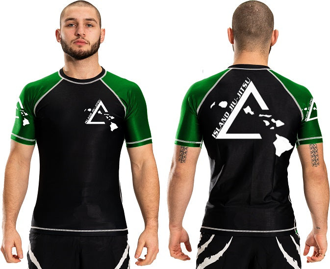 Island Jiu-Jitsu Atlantic Short Sleeve Junior Ranked Plain Rashguard