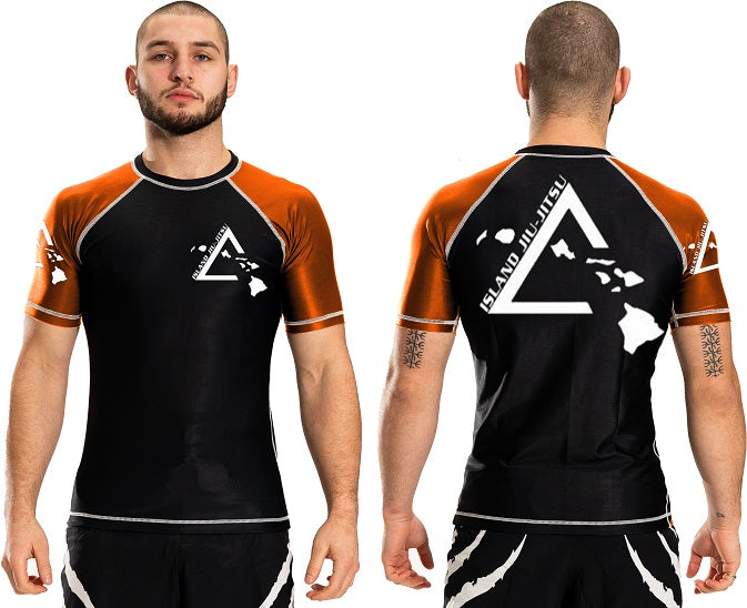 Island Jiu-Jitsu Atlantic Short Sleeve Junior Ranked Plain Rashguard