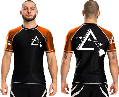 Island Jiu-Jitsu Atlantic Short Sleeve Junior Ranked Plain Rashguard