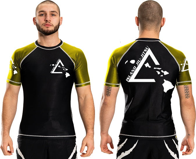 Island Jiu-Jitsu Atlantic Short Sleeve Junior Ranked Plain Rashguard