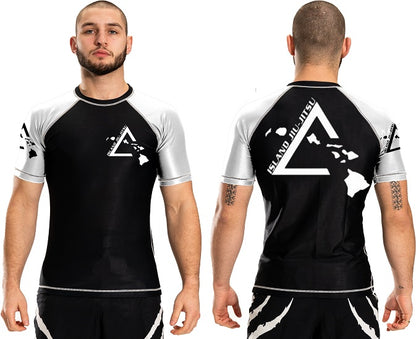 Island Jiu-Jitsu Atlantic Short Sleeve Ranked Plain Rashguard