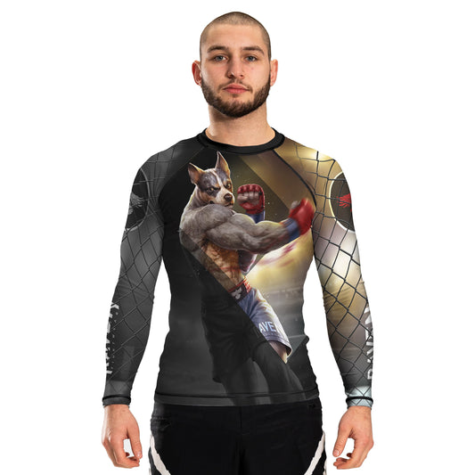 Blue Heeler Brawler Men's Long Sleeve Rashguard - Raven Fightwear