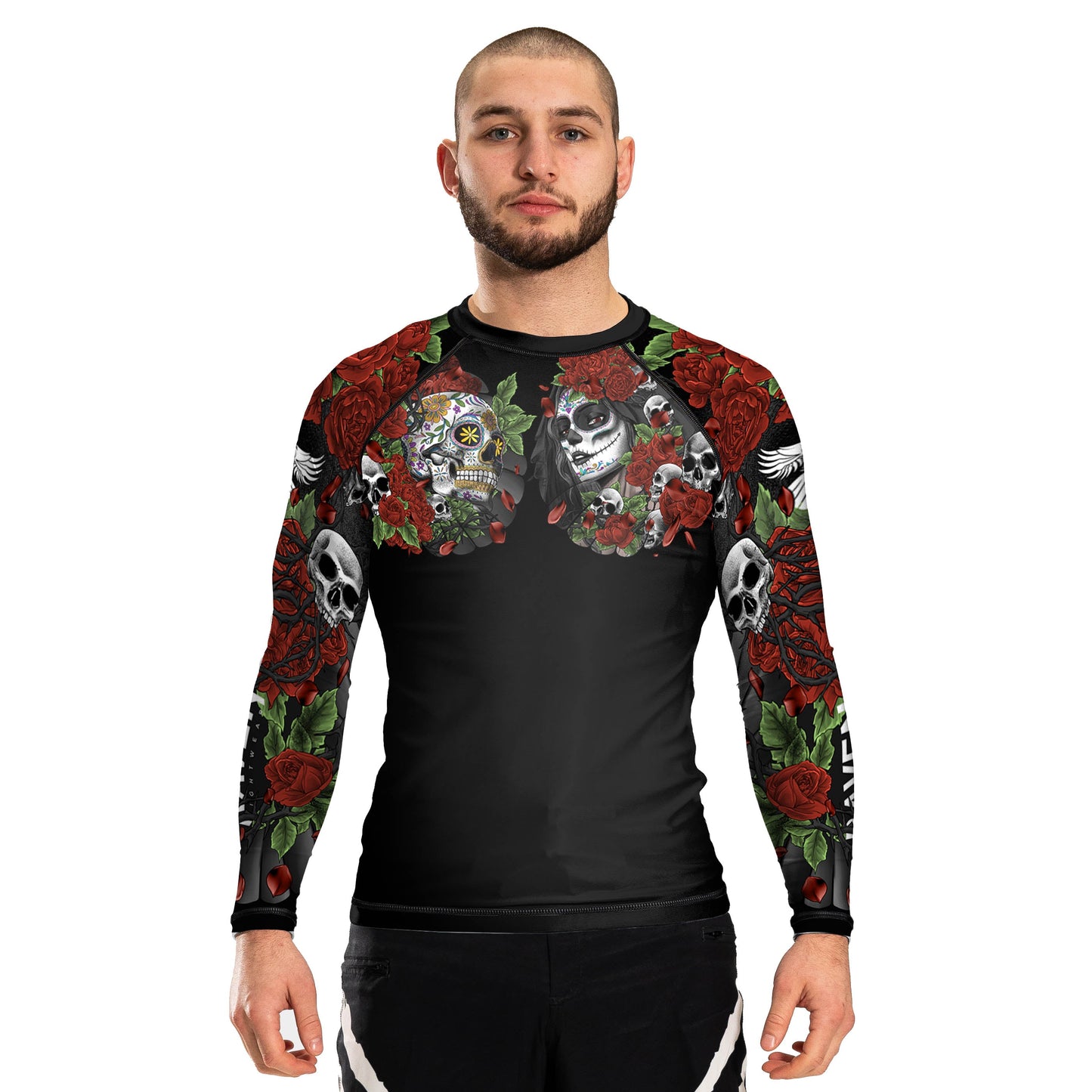 Calaveras y Rosas Men's Long Sleeve Rashguard - Raven Fightwear