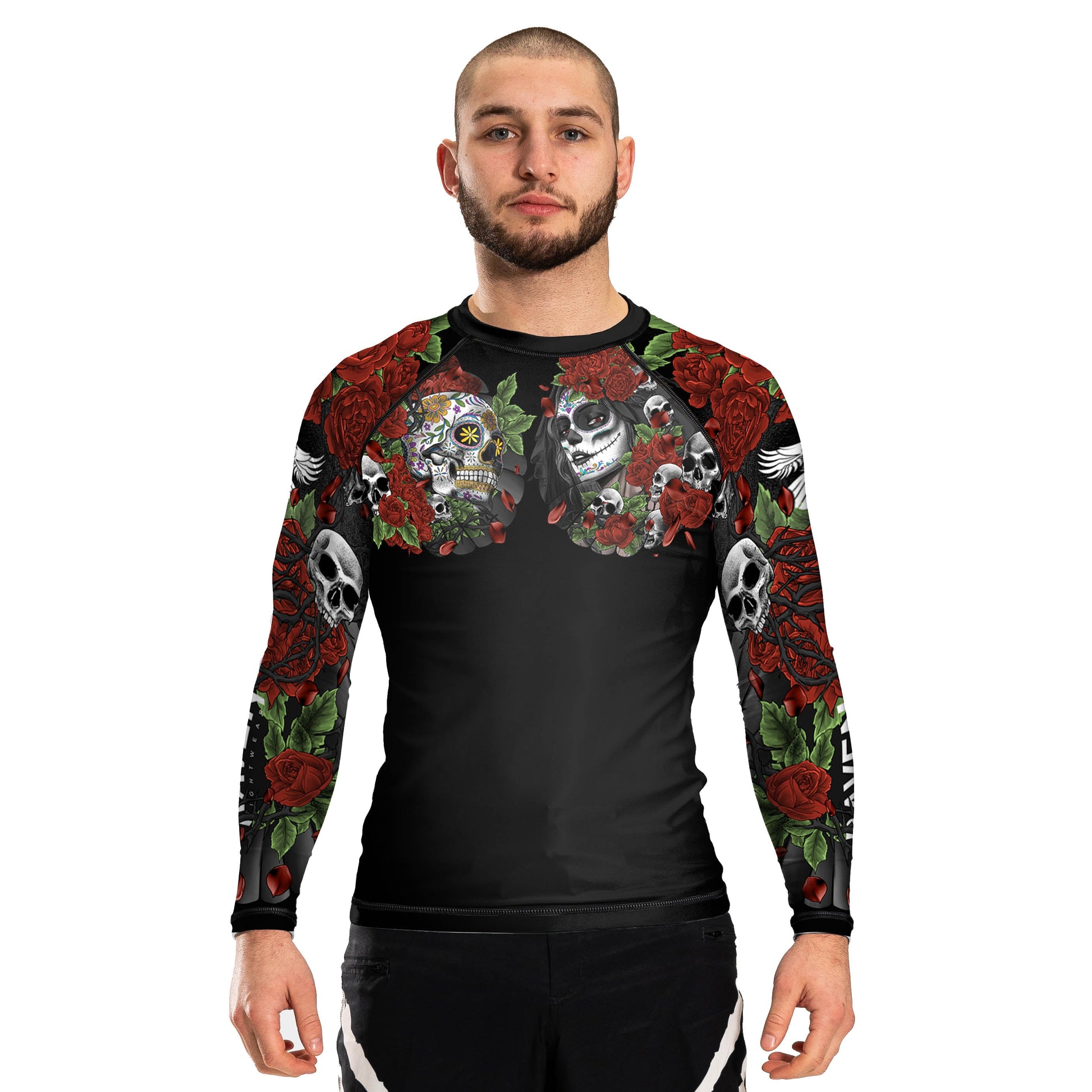 Calaveras y Rosas Men's Long Sleeve Rashguard - Raven Fightwear