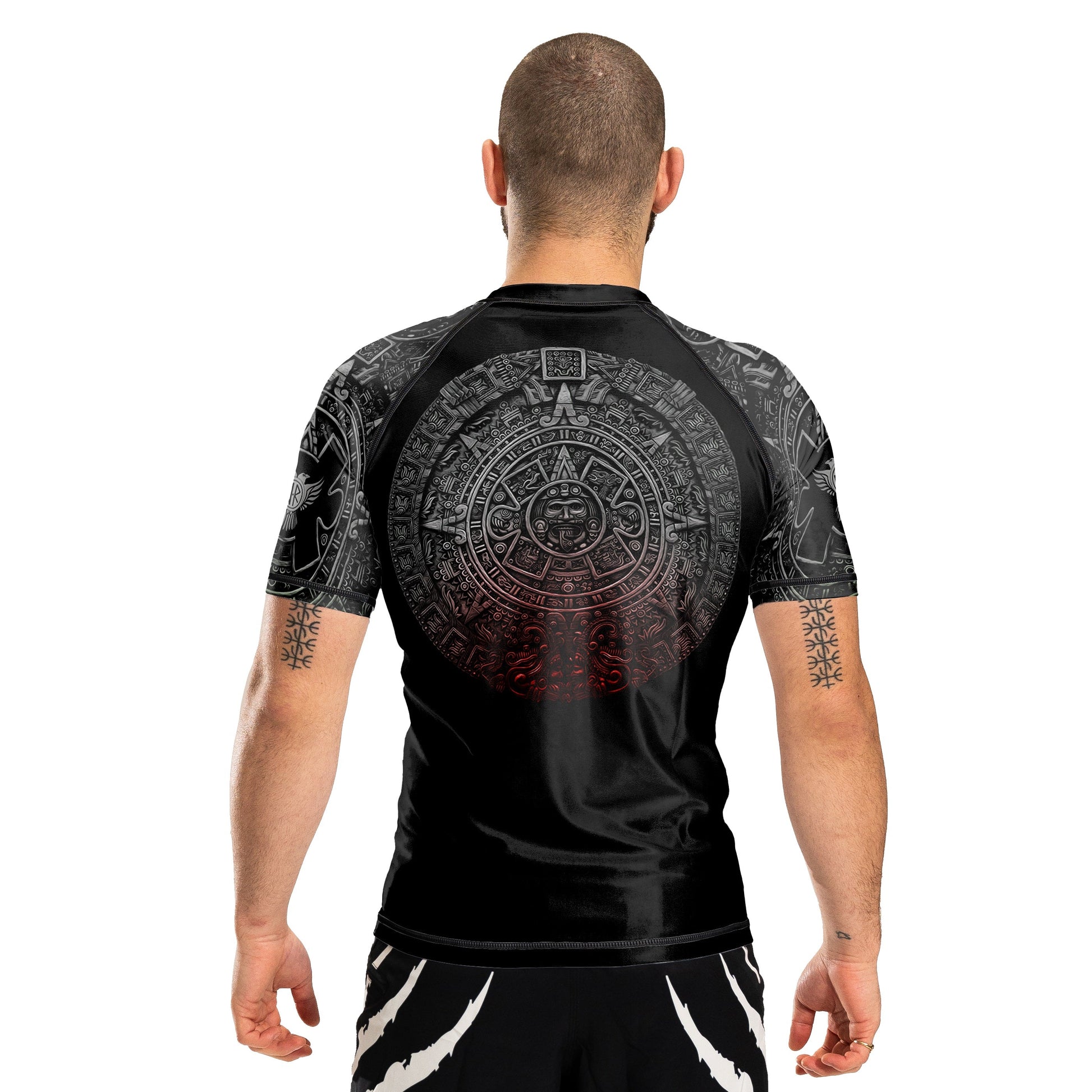 Gods of Mesoamerica Ranked Men's Short Sleeve Rashguard - Raven Fightwear