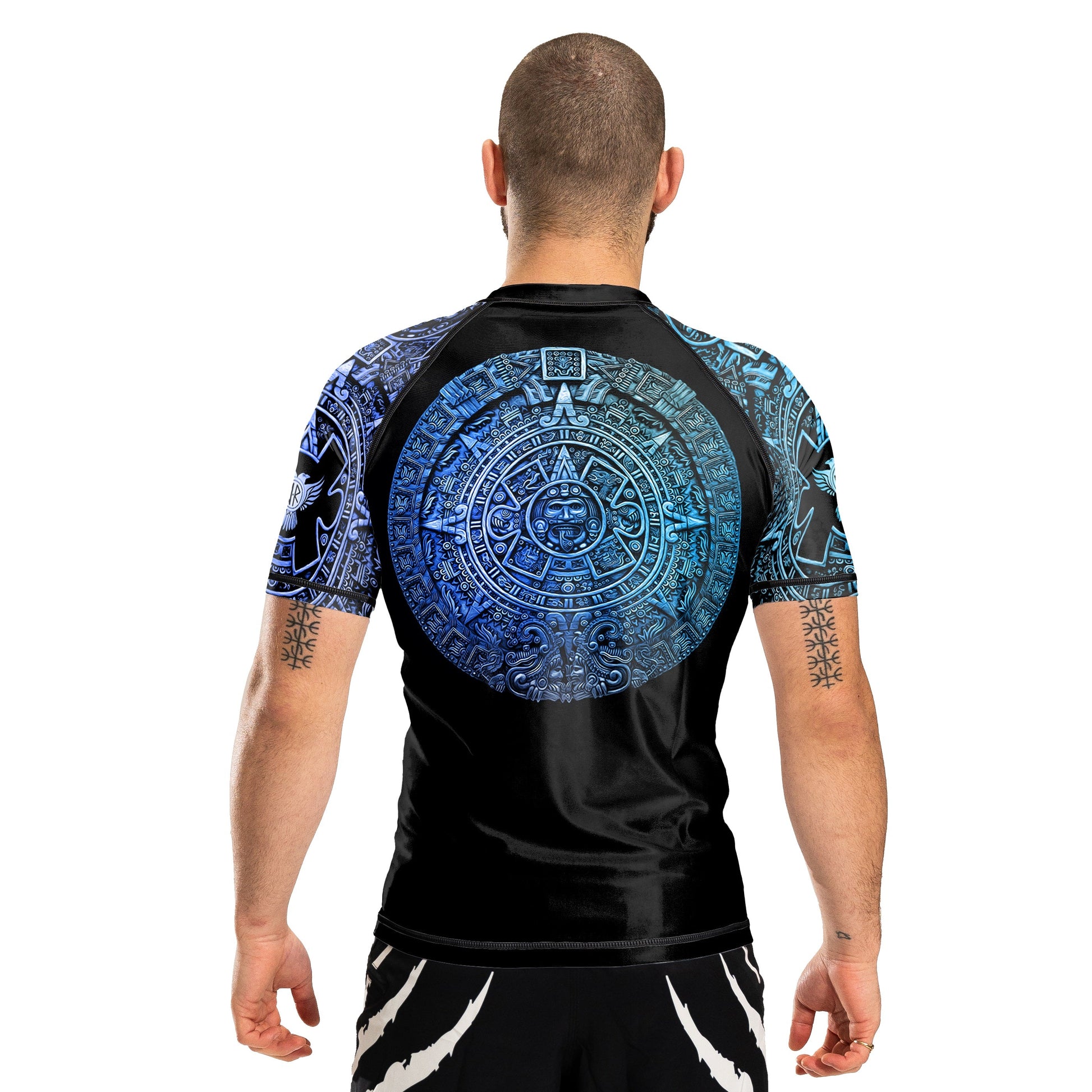 Gods of Mesoamerica Ranked Men's Short Sleeve Rashguard - Raven Fightwear