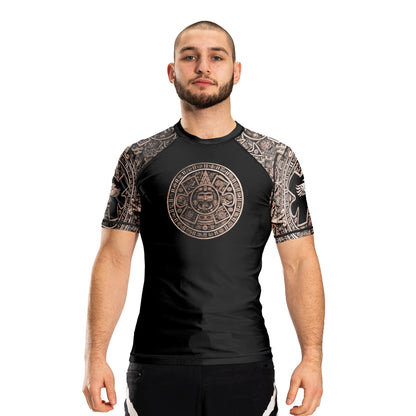 Gods of Mesoamerica Ranked Men's Short Sleeve Rashguard - Raven Fightwear