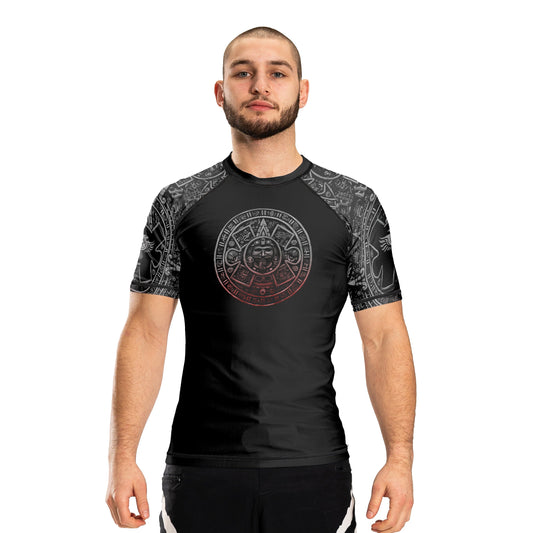 Gods of Mesoamerica Ranked Men's Short Sleeve Rashguard - Raven Fightwear