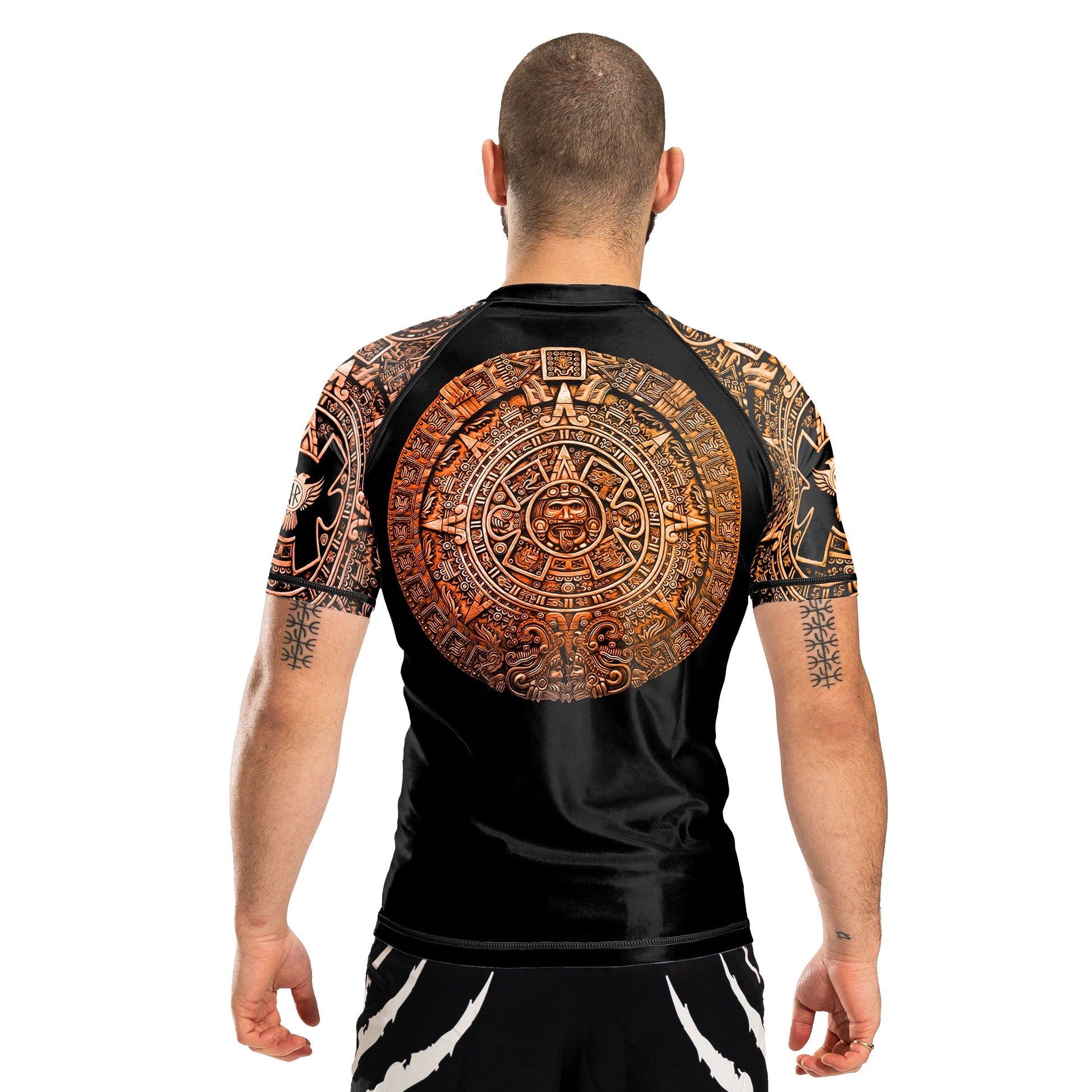 Gods of Mesoamerica Ranked Men's Short Sleeve Rashguard - Raven Fightwear