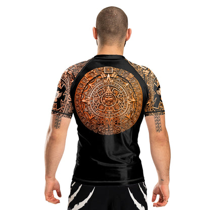 Gods of Mesoamerica Ranked Men's Short Sleeve Rashguard - Raven Fightwear