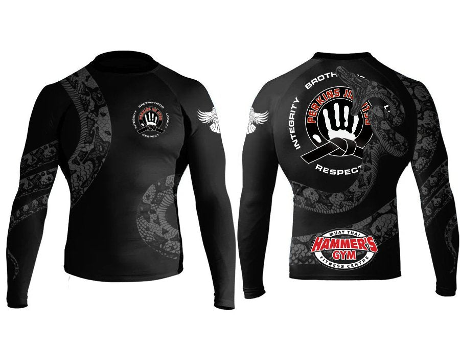 Perkins Constrictor Men's Long Sleeve Rashguard - Raven Fightwear