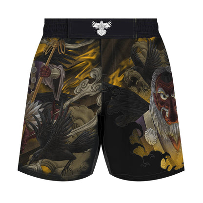 The Tengu 2.0 Men's Hyrbid Fight Shorts - Raven Fightwear